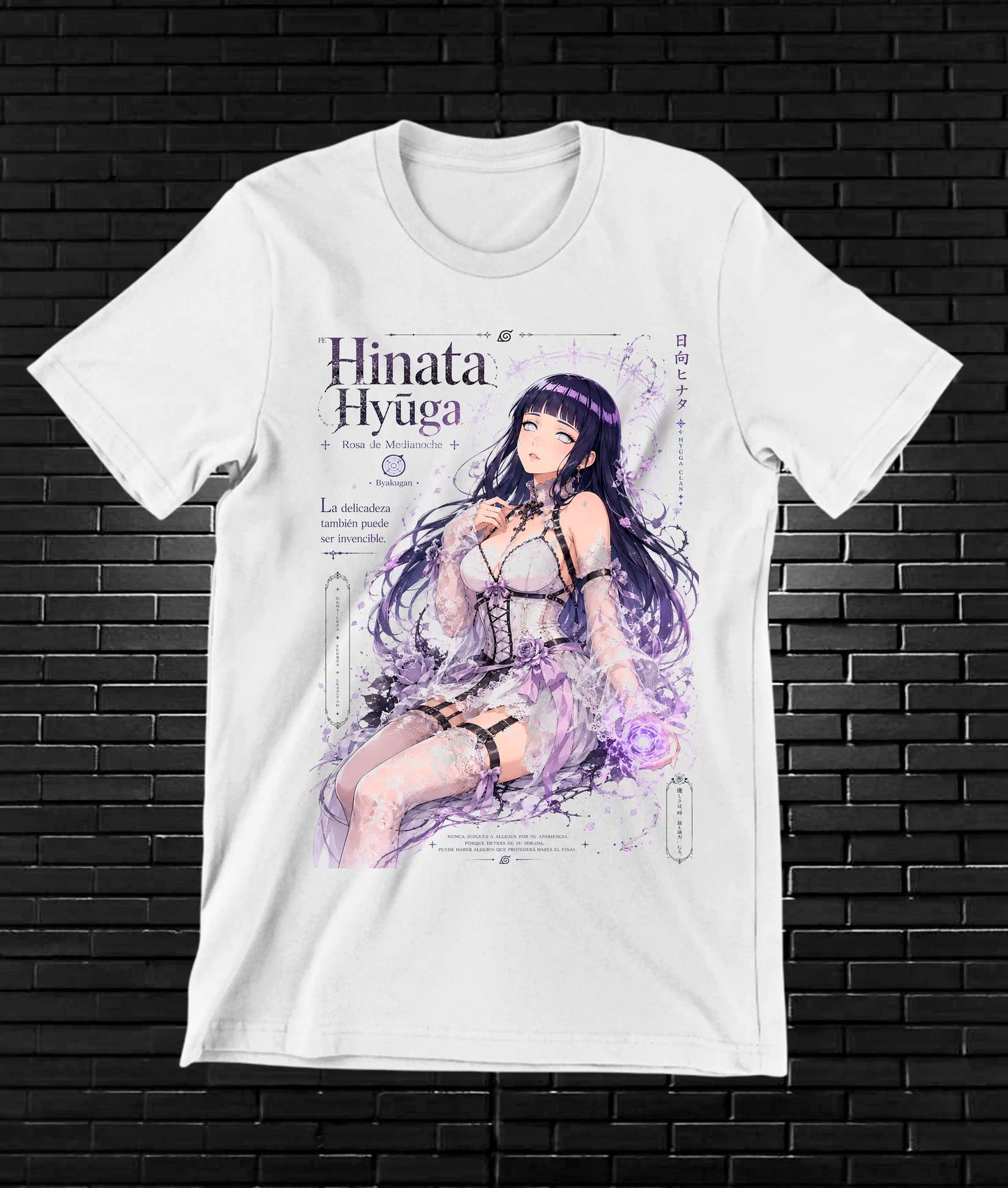 Camiseta Naruto Hinata NIVOR diseño BANIX blanco