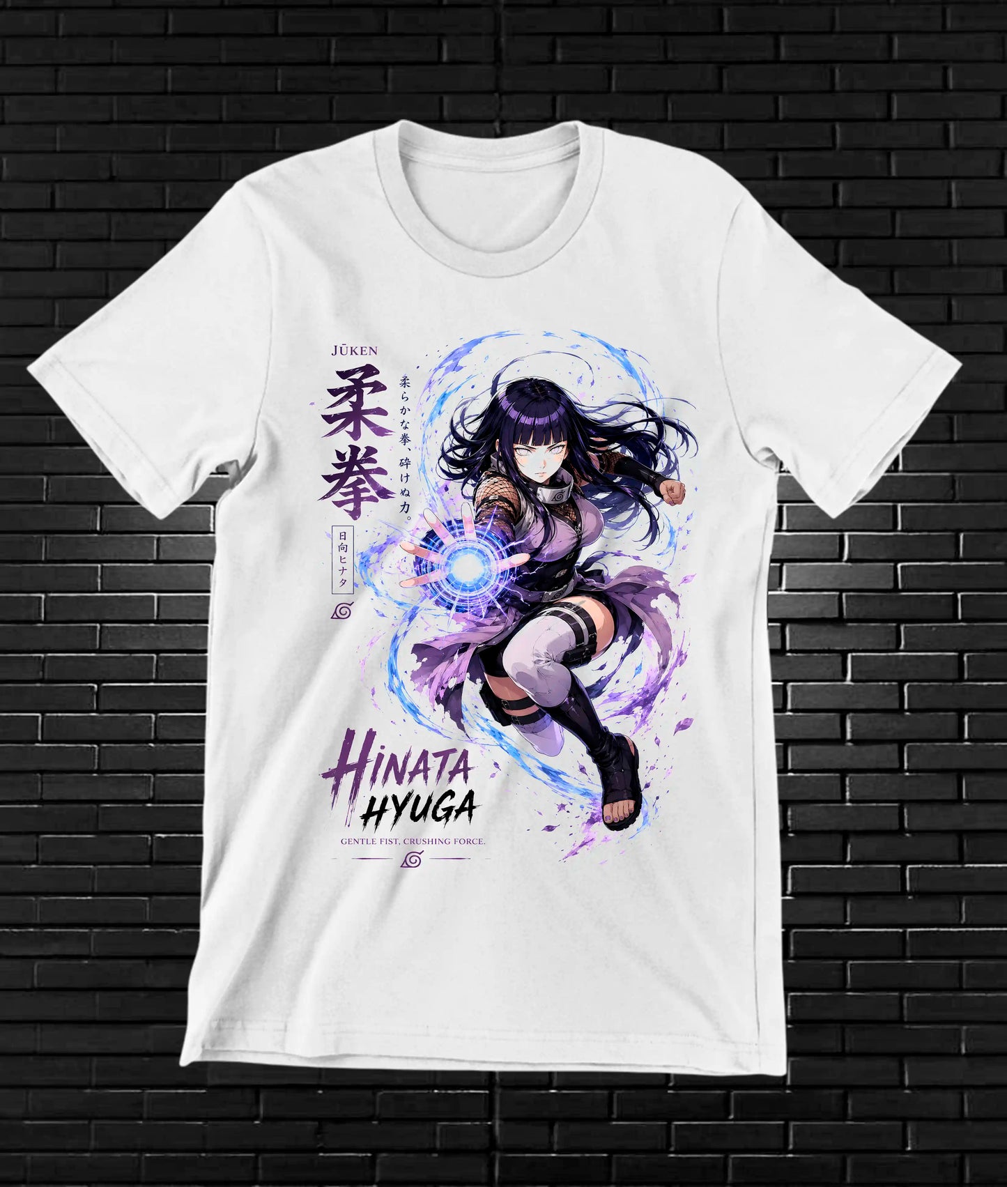 Camiseta Naruto Hinata NIVOR diseño NIVRA blanco