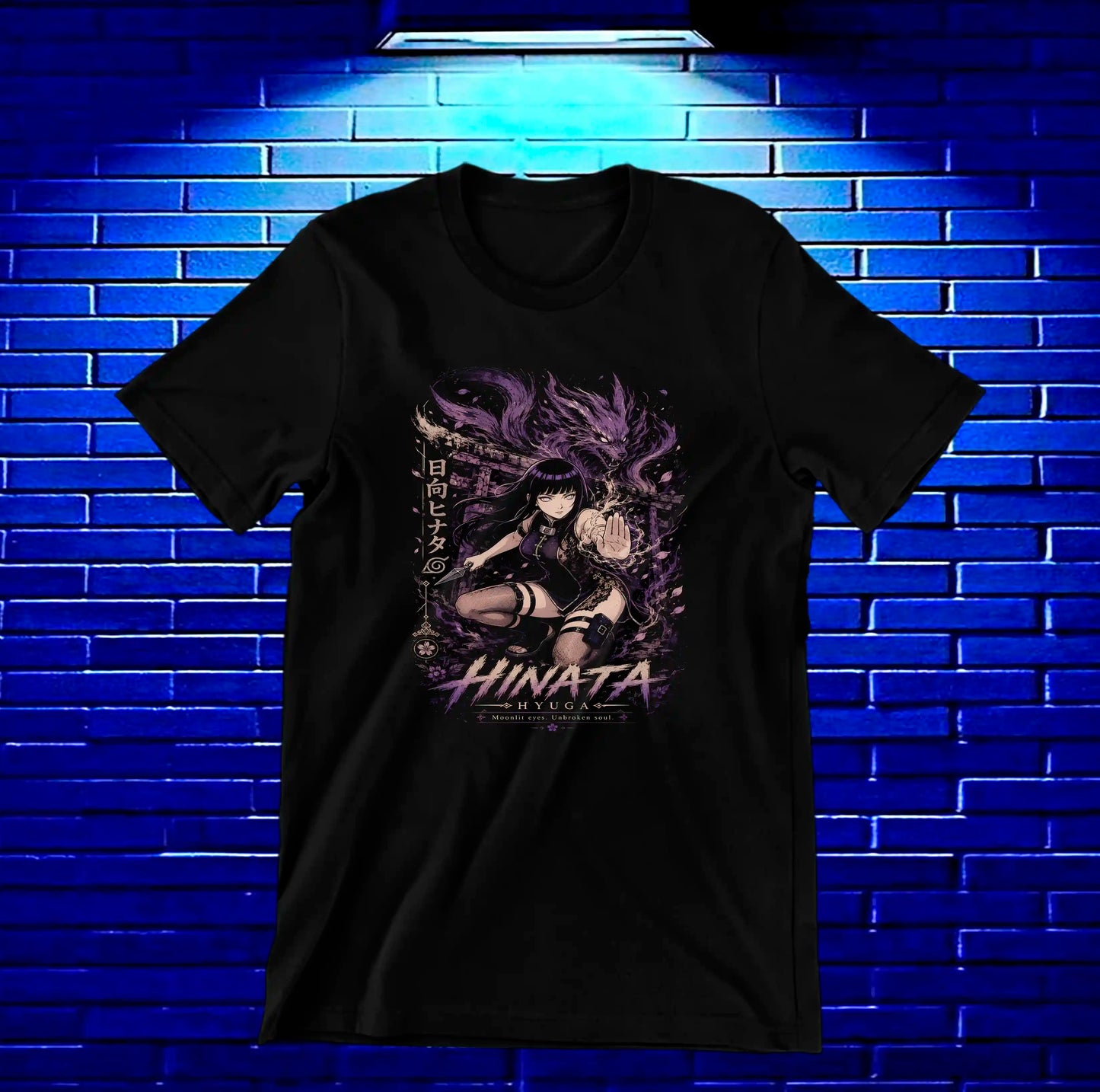 Camiseta Naruto Hinata NIVOR diseño NIVRA negro