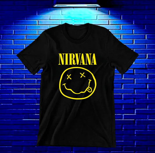 Camiseta Nirvana – Rostro sonriente clásico · Negra