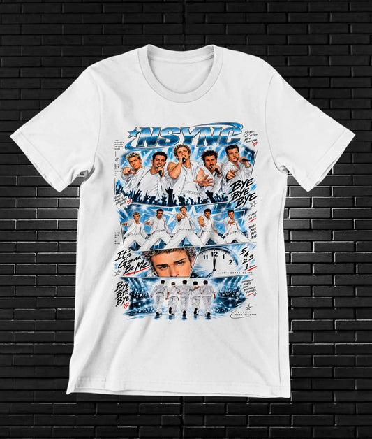 Camiseta NSYNC – CAMINE – Diseño BANIX – Blanco