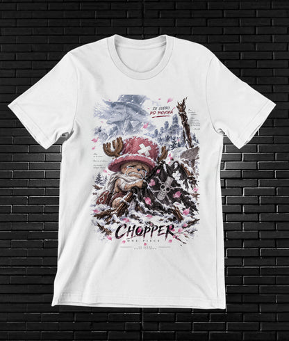 Camiseta One Piece Chopper – BAMOR – Diseño BAREN – Blanco