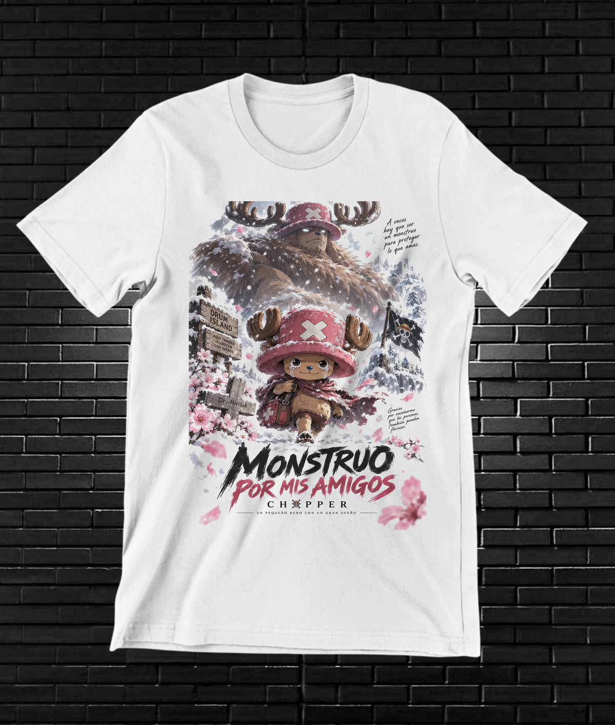 Camiseta One Piece Chopper – BAMOR – Diseño NIVRA – Blanco
