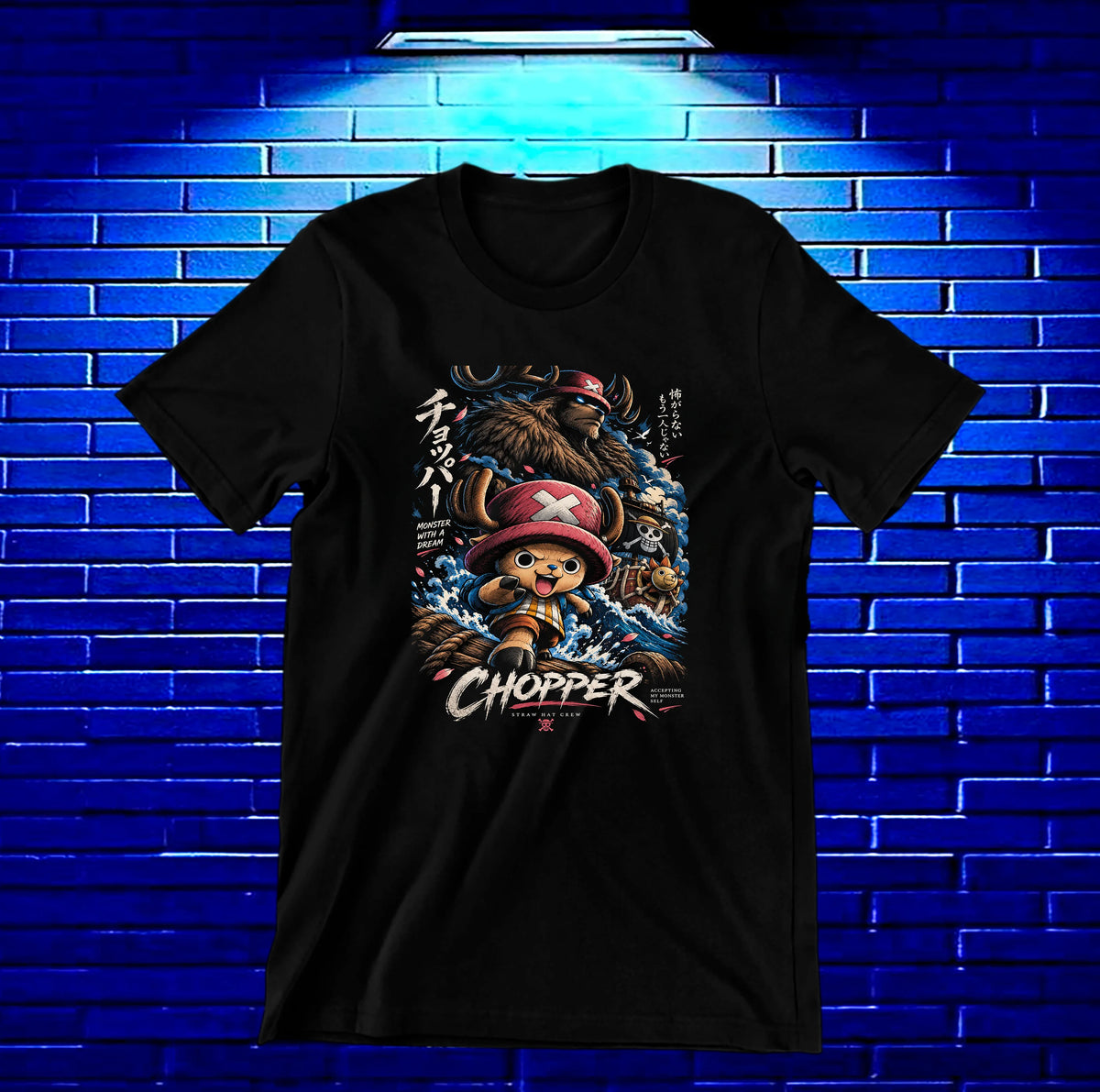 Camiseta One Piece Chopper – BAMOR – Diseño NIVRA – Negro