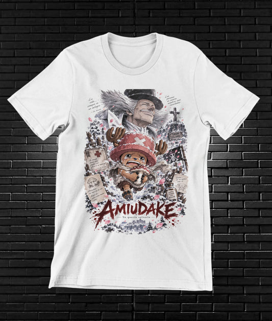 Camiseta One Piece Chopper – CAMINE – Diseño BAREN – Blanco
