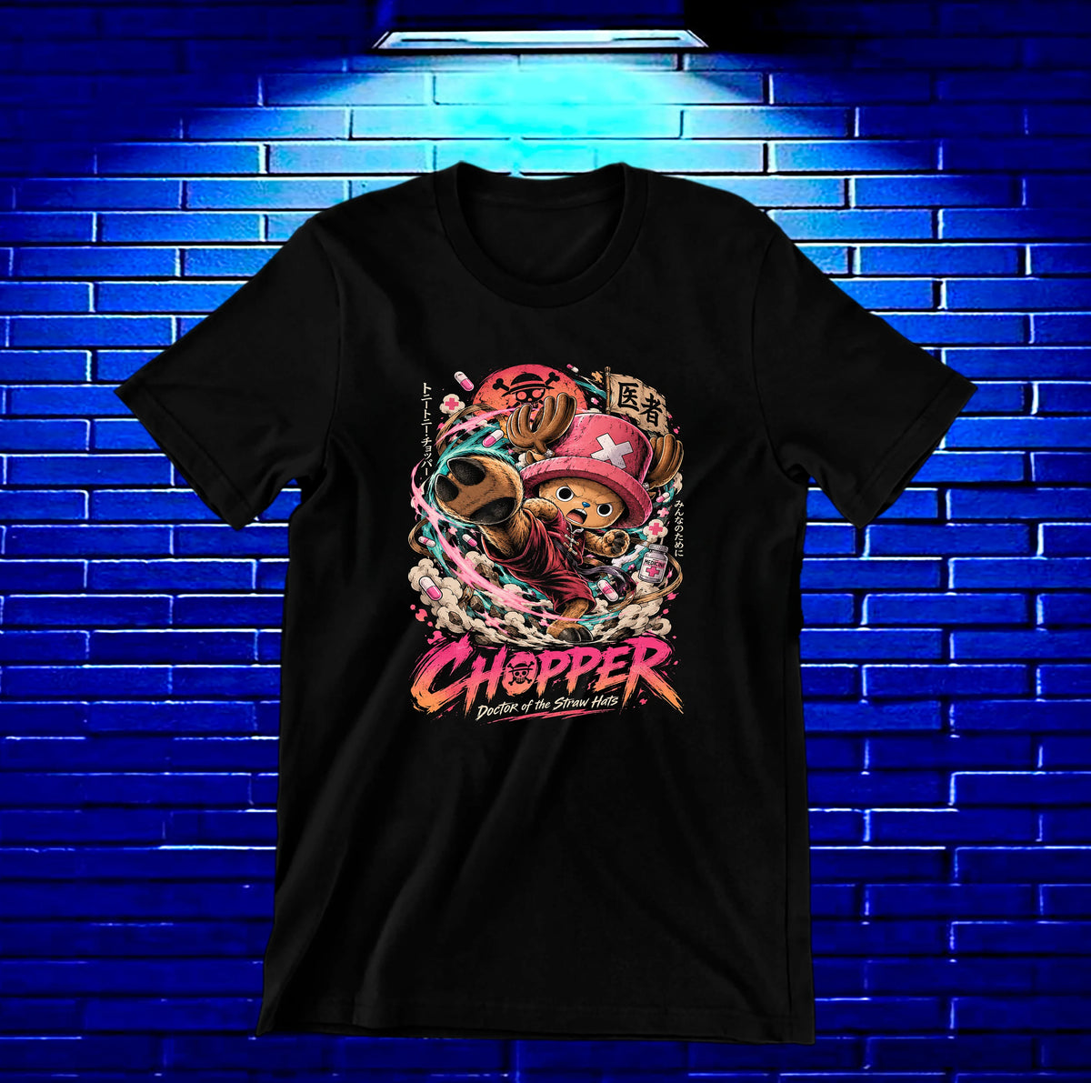 Camiseta One Piece Chopper – CAMINE – Diseño NIVRA – Negro
