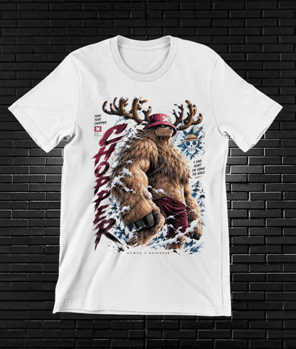 Camiseta One Piece Chopper – NIMOR – Diseño MERON – Blanco