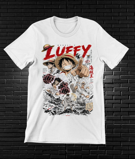 Camiseta One Piece Luffy – CAMINE – Diseño NIVRA – Blanco