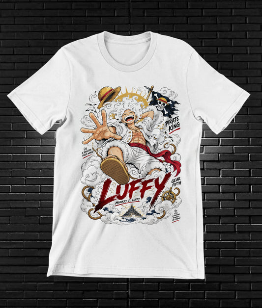 Camiseta One Piece Luffy – NIMOR – Diseño CAVOX – Blanco