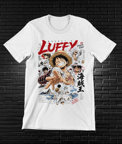 Camiseta One Piece Luffy – NIMOR – Diseño NIVRA – Blanco