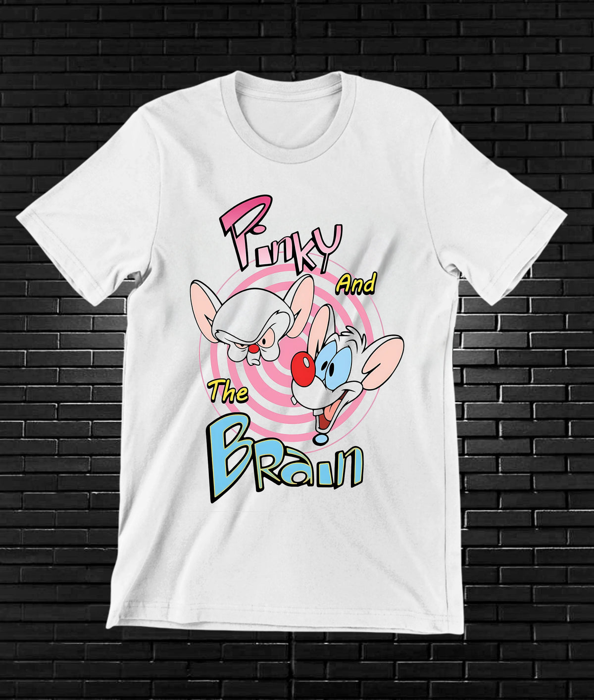 Camiseta Pinky y Cerebro BAMOR meron blanco