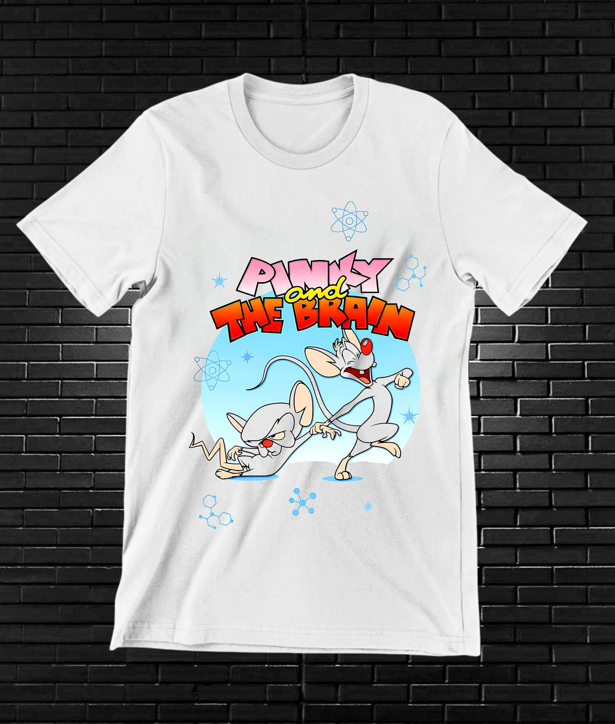 Camiseta Pinky y Cerebro BAMOR nivra blanco