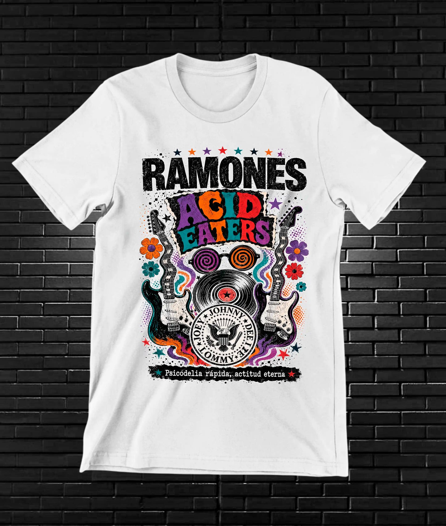 Camiseta Ramones BAMOR diseño BAREN color Blanco