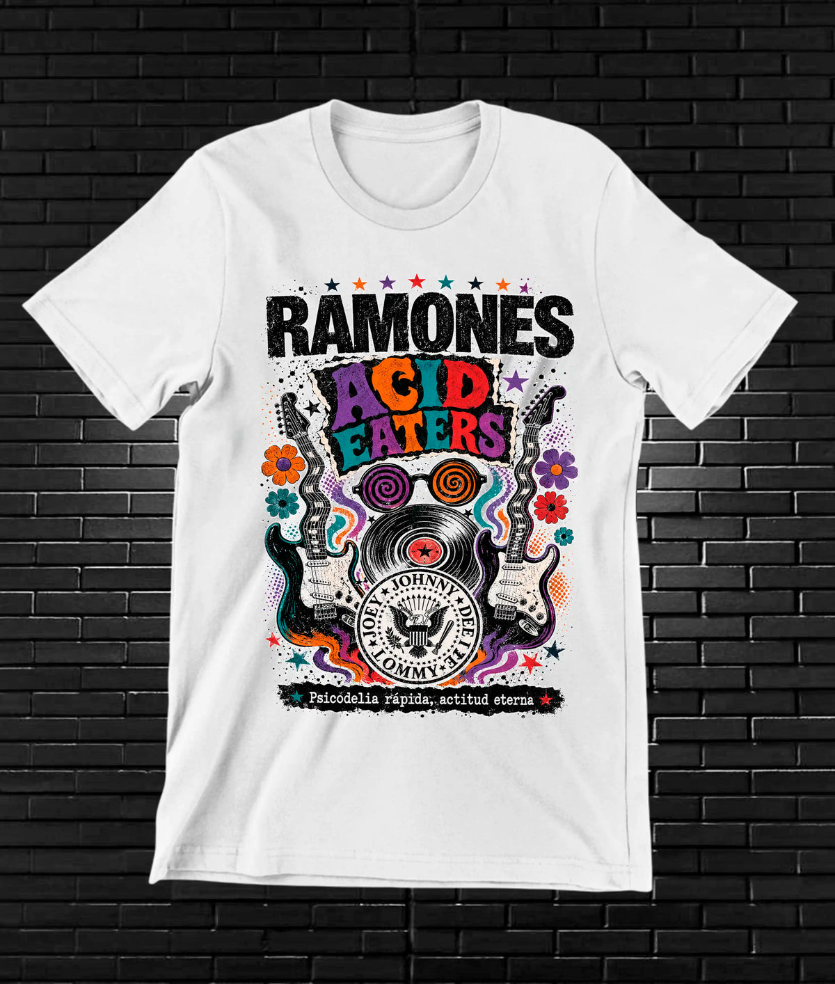 Camiseta Ramones BAMOR diseño BAREN color Blanco