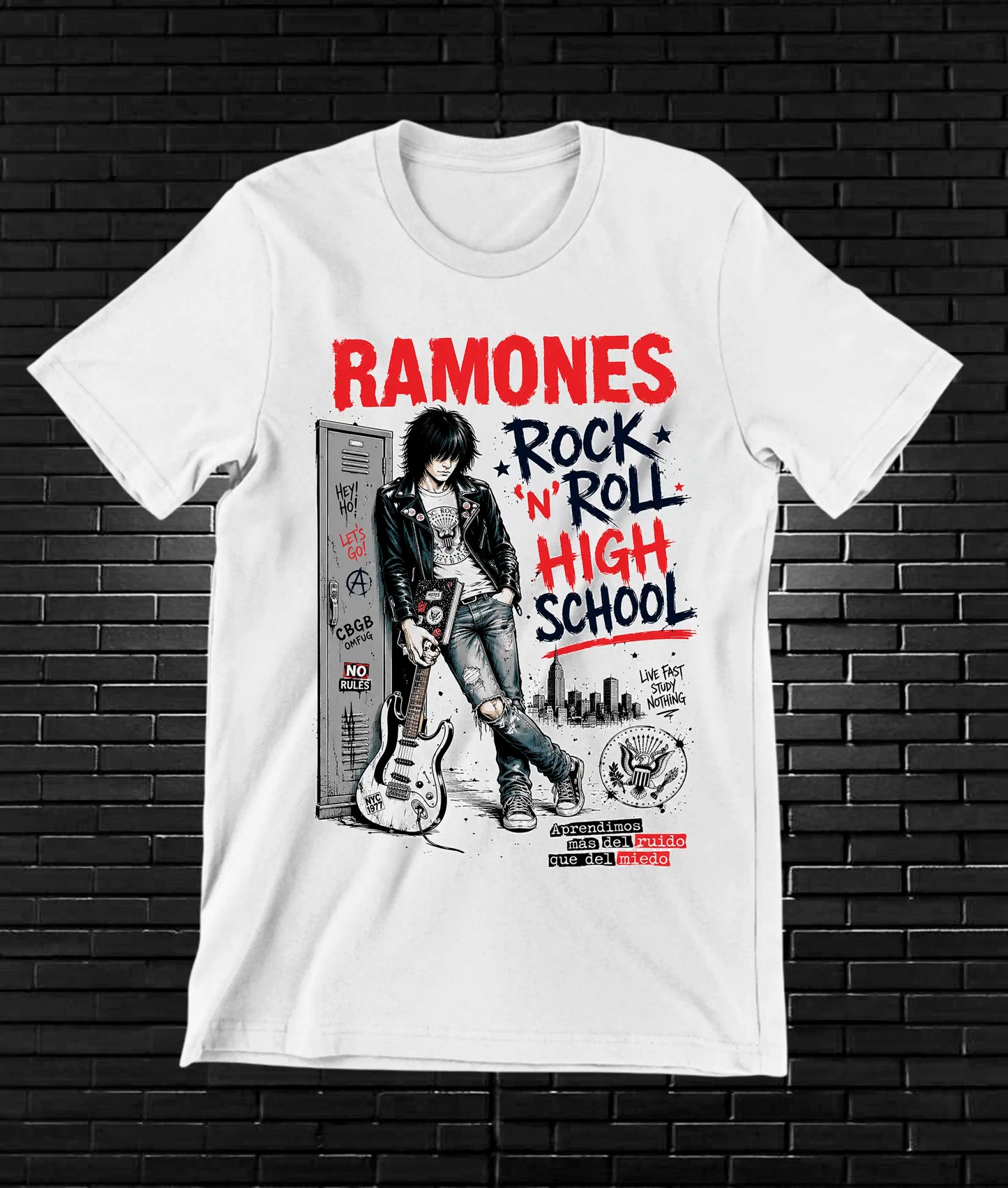 Camiseta Ramones BAMOR diseño CAVOX color Blanco
