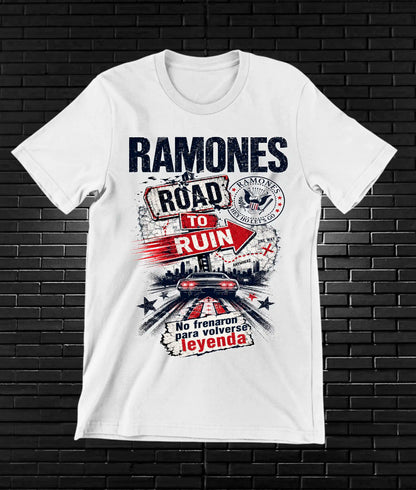 Camiseta Ramones BAMOR diseño MERON color Blanco