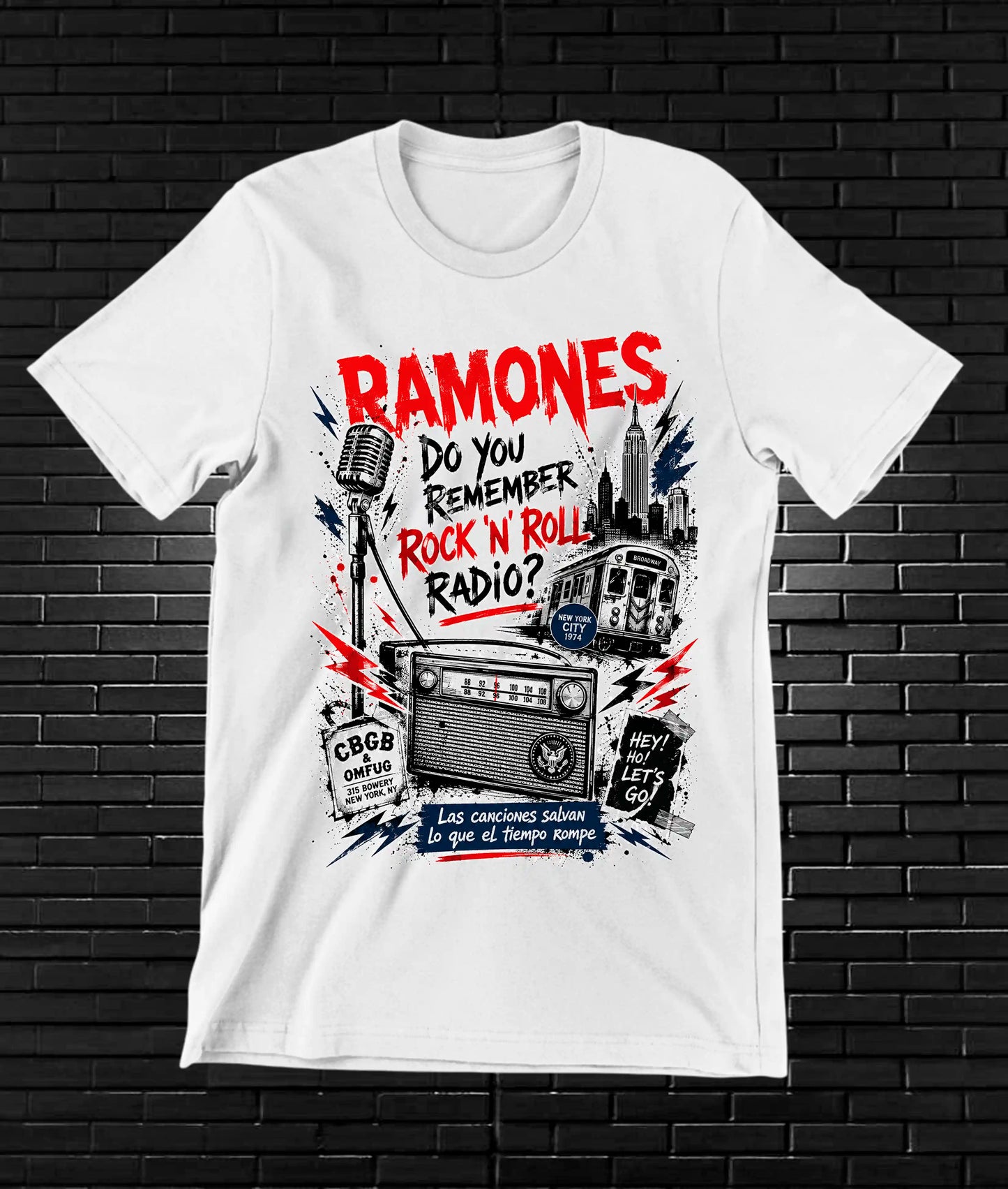Camiseta Ramones CAMINE diseño BANIX color Blanco