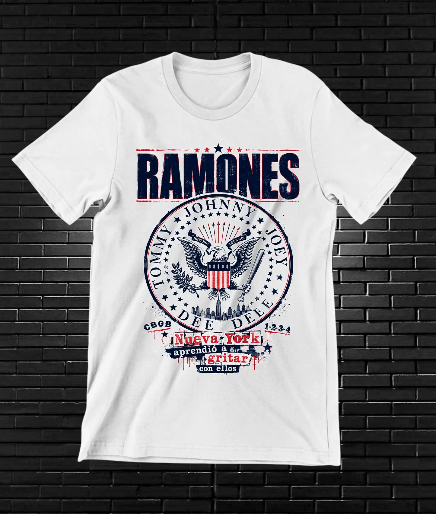 Camiseta Ramones CAMINE diseño CAVOX color Blanco