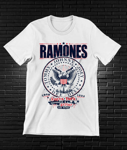 Camiseta Ramones CAMINE diseño CAVOX color Blanco