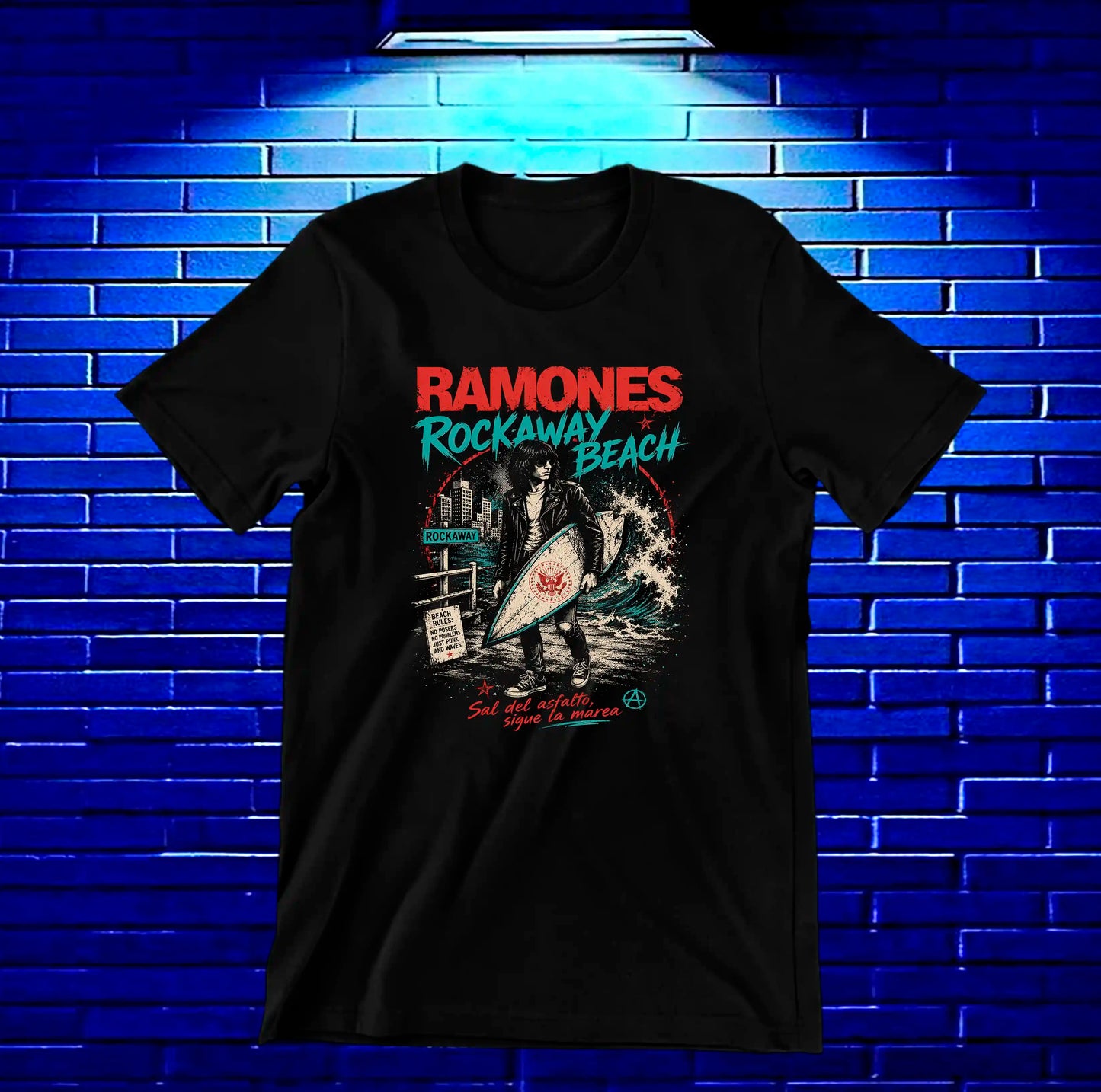 Camiseta Ramones CAMINE diseño CAVOX color Negro