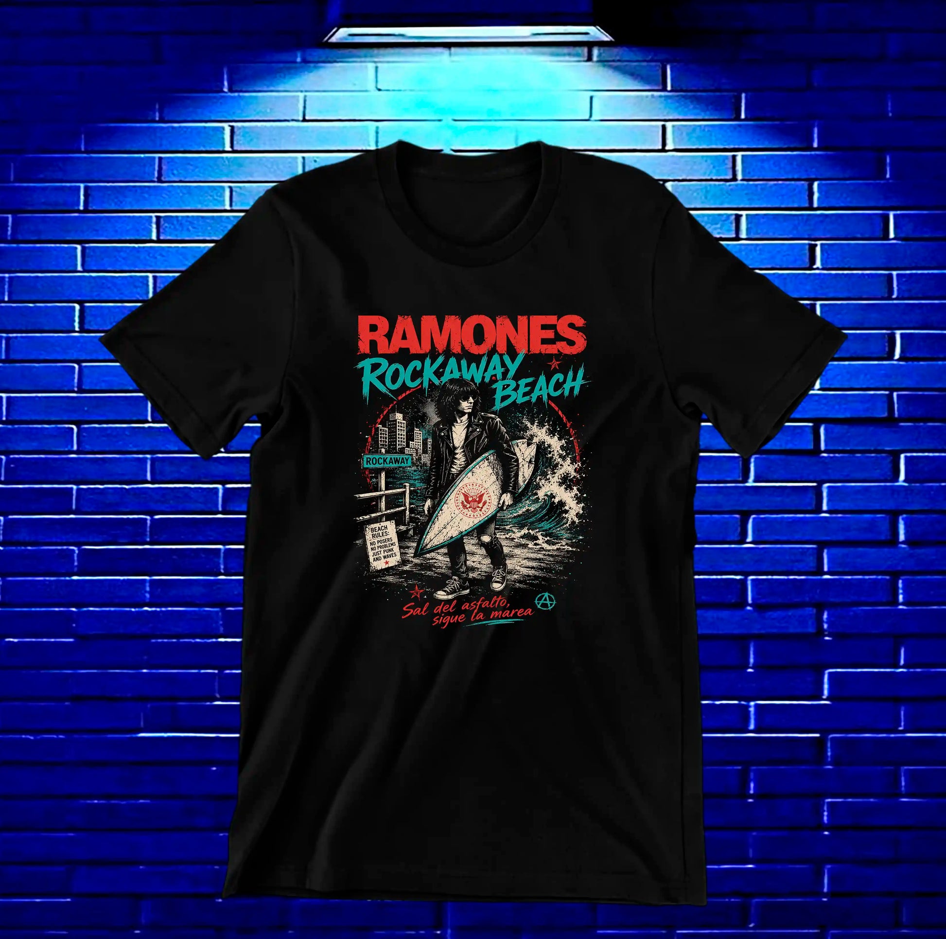 Camiseta Ramones CAMINE diseño CAVOX color Negro