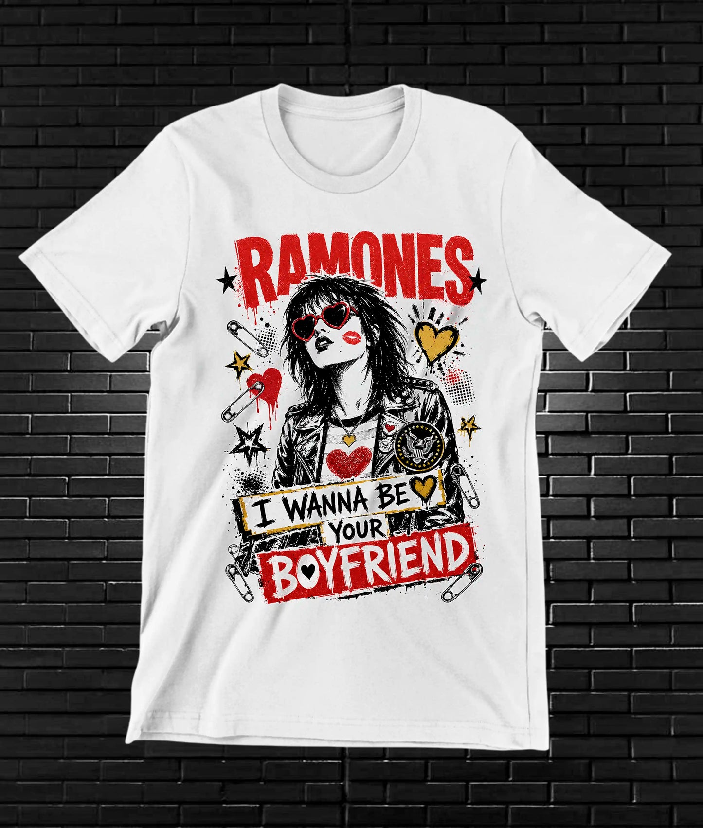 Camiseta Ramones CAMINE diseño MERON color Blanco