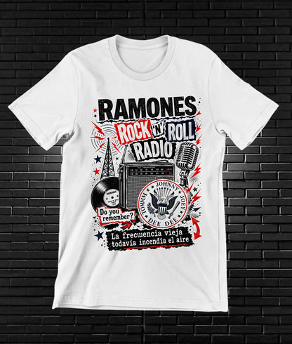 Camiseta Ramones CAMINE diseño NIVRA color Blanco