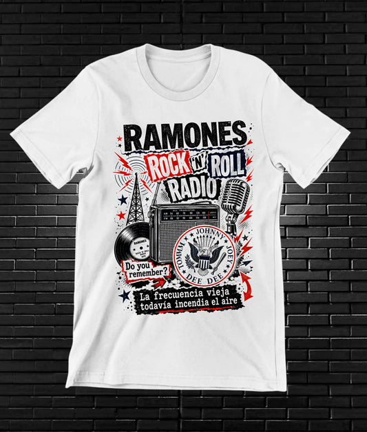 Camiseta Ramones CAMINE diseño NIVRA color Blanco