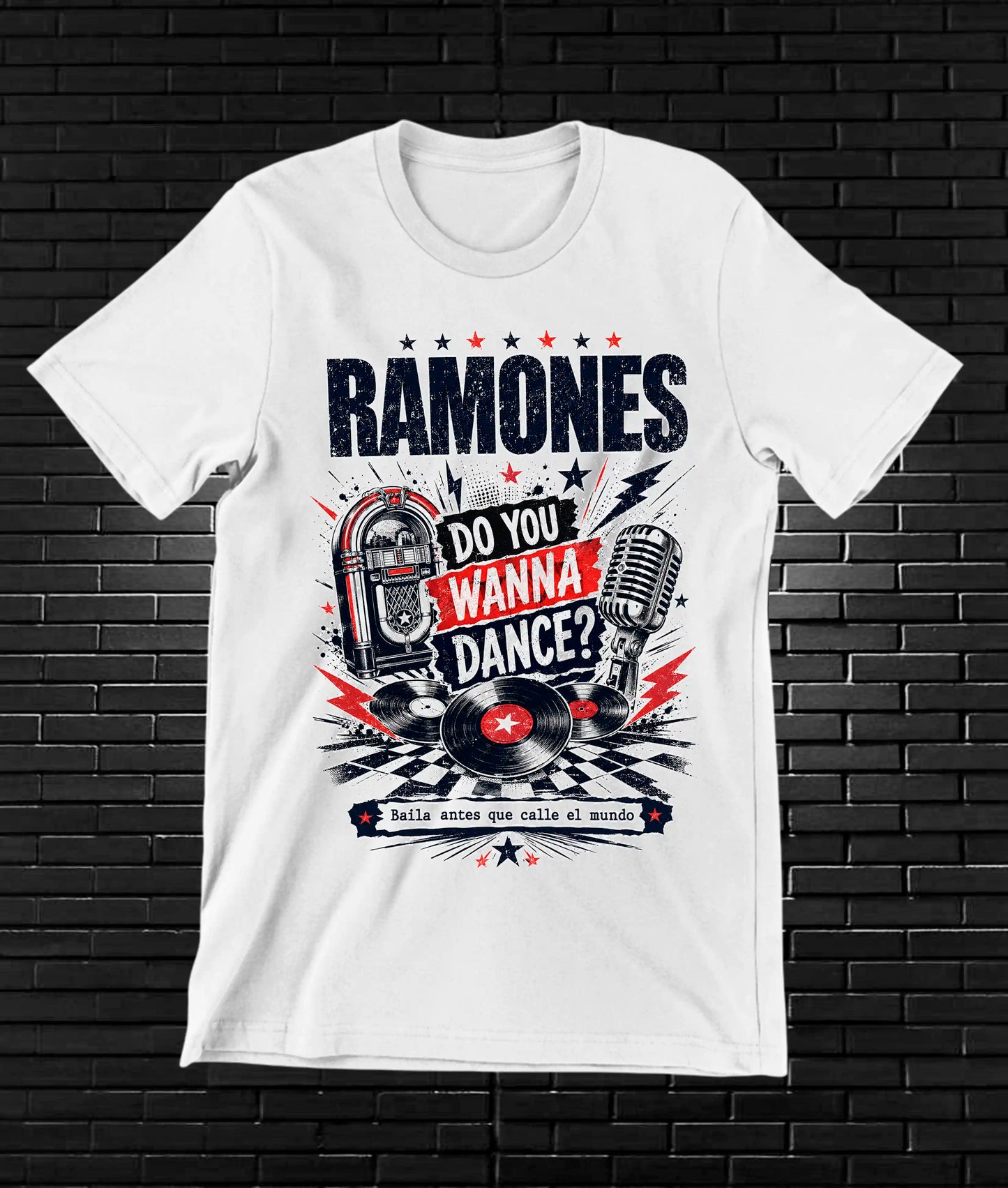 Camiseta Ramones NIMOR diseño BANIX color Blanco