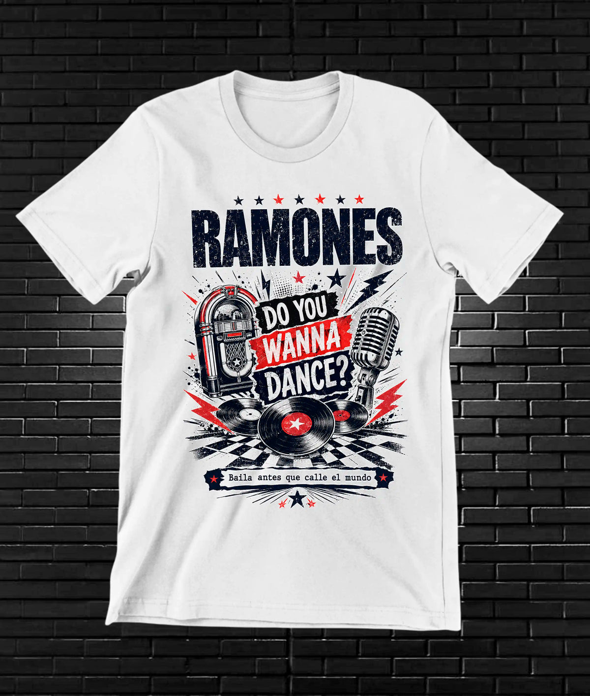 Camiseta Ramones NIMOR diseño BANIX color Blanco