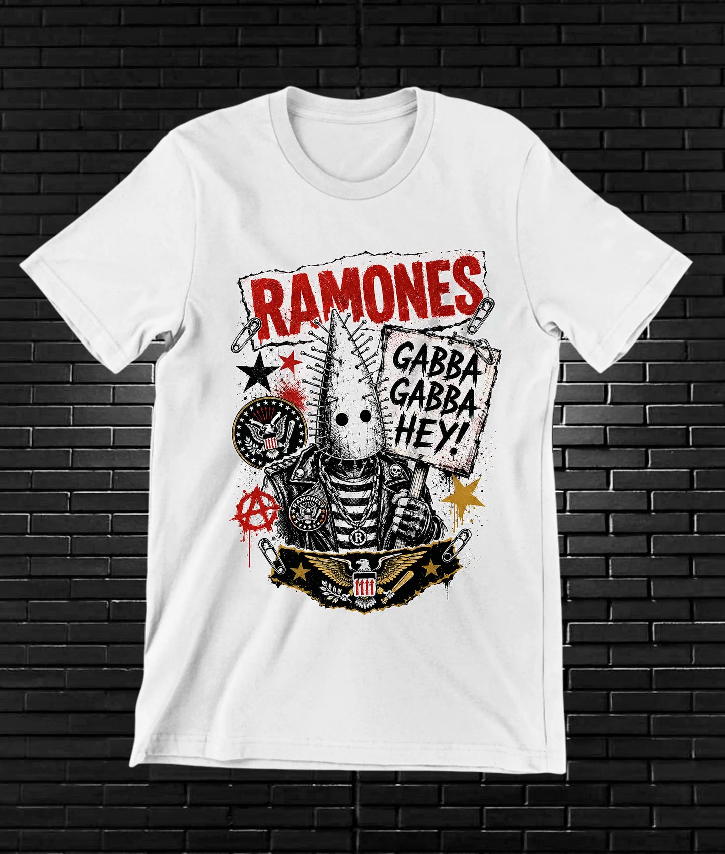 Camiseta Ramones NIMOR diseño BAREN color Blanco