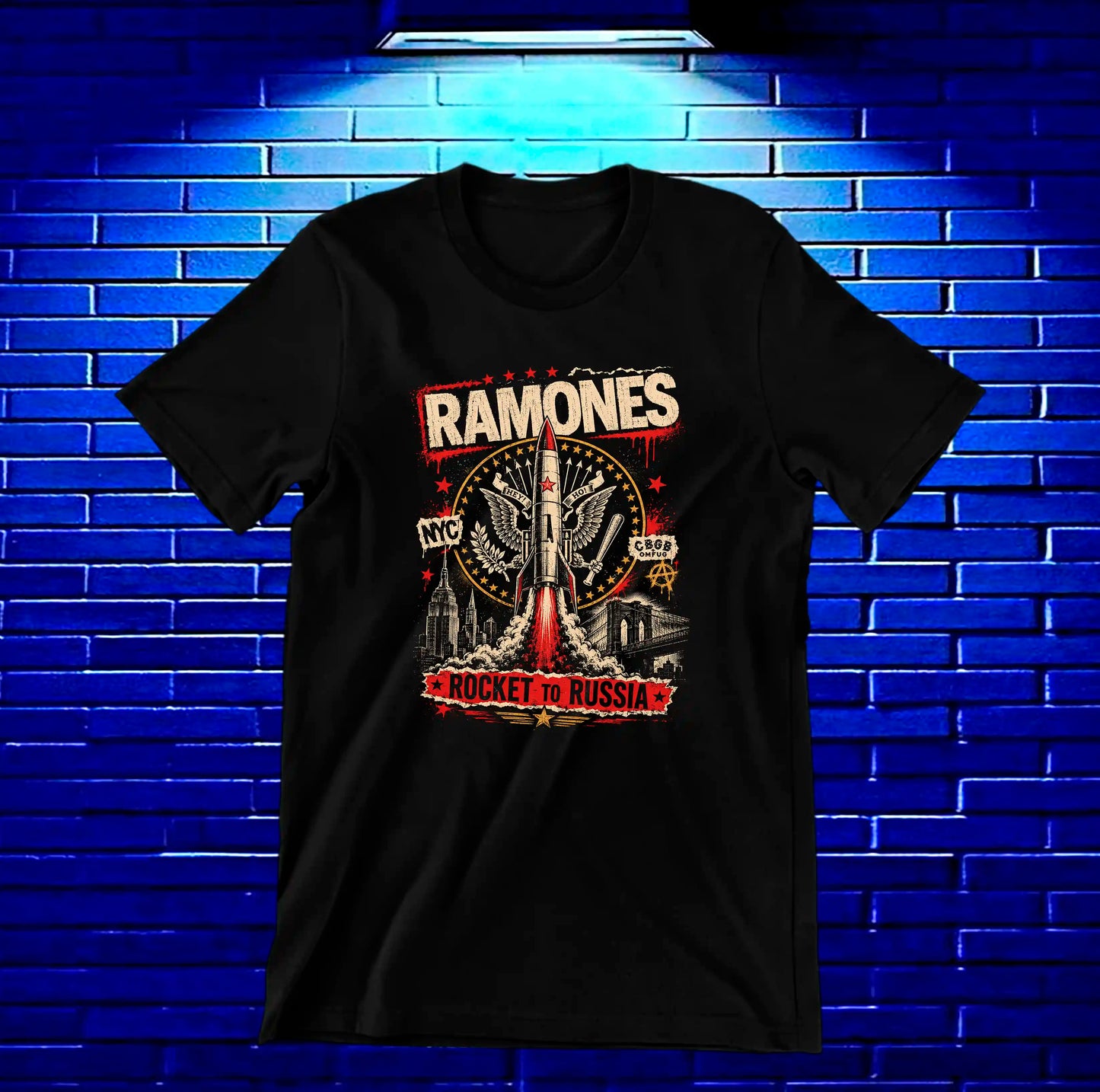 Camiseta Ramones NIMOR diseño CAVOX color Negro