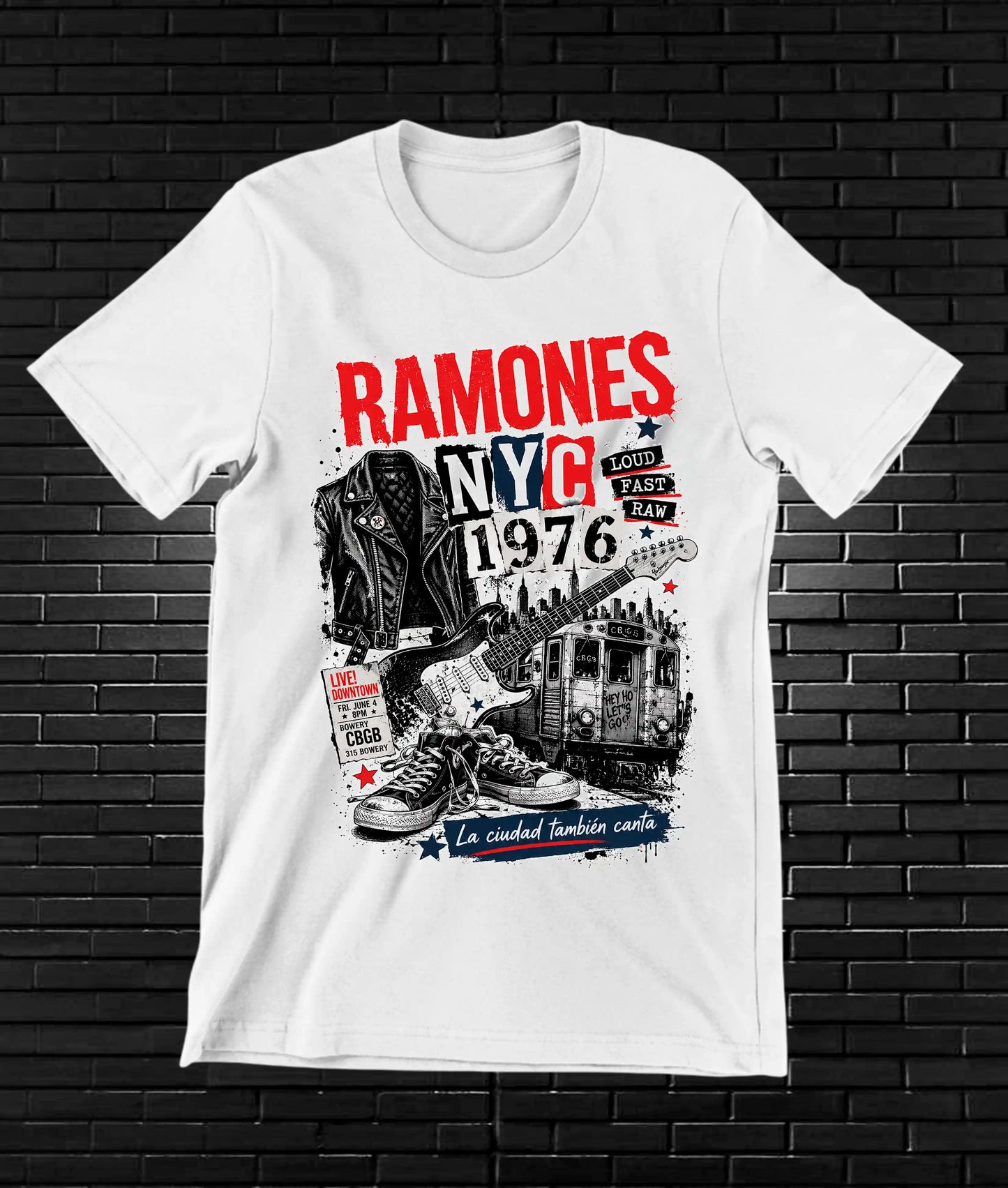 Camiseta Ramones NIMOR diseño MERON color Blanco