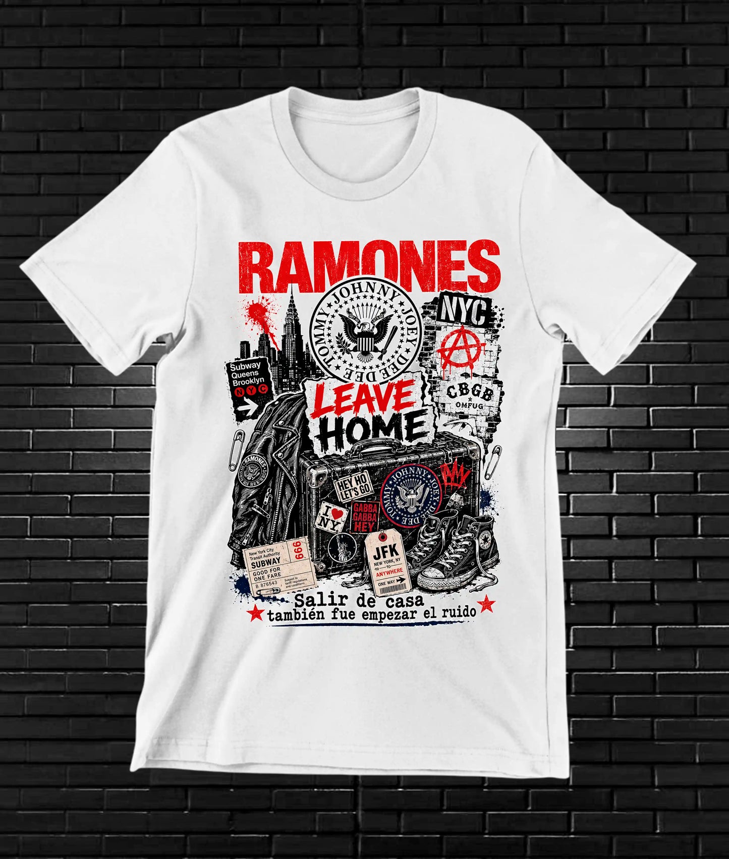 Camiseta Ramones NIMOR diseño NIVRA color Blanco