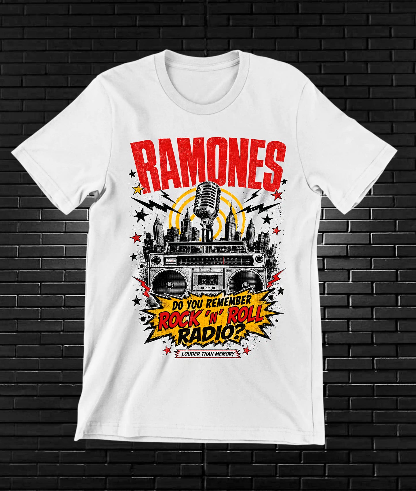 Camiseta Ramones MELAR diseño BAREN color Blanco
