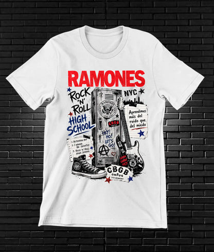 Camiseta Ramones MELAR diseño CAVOX color Blanco
