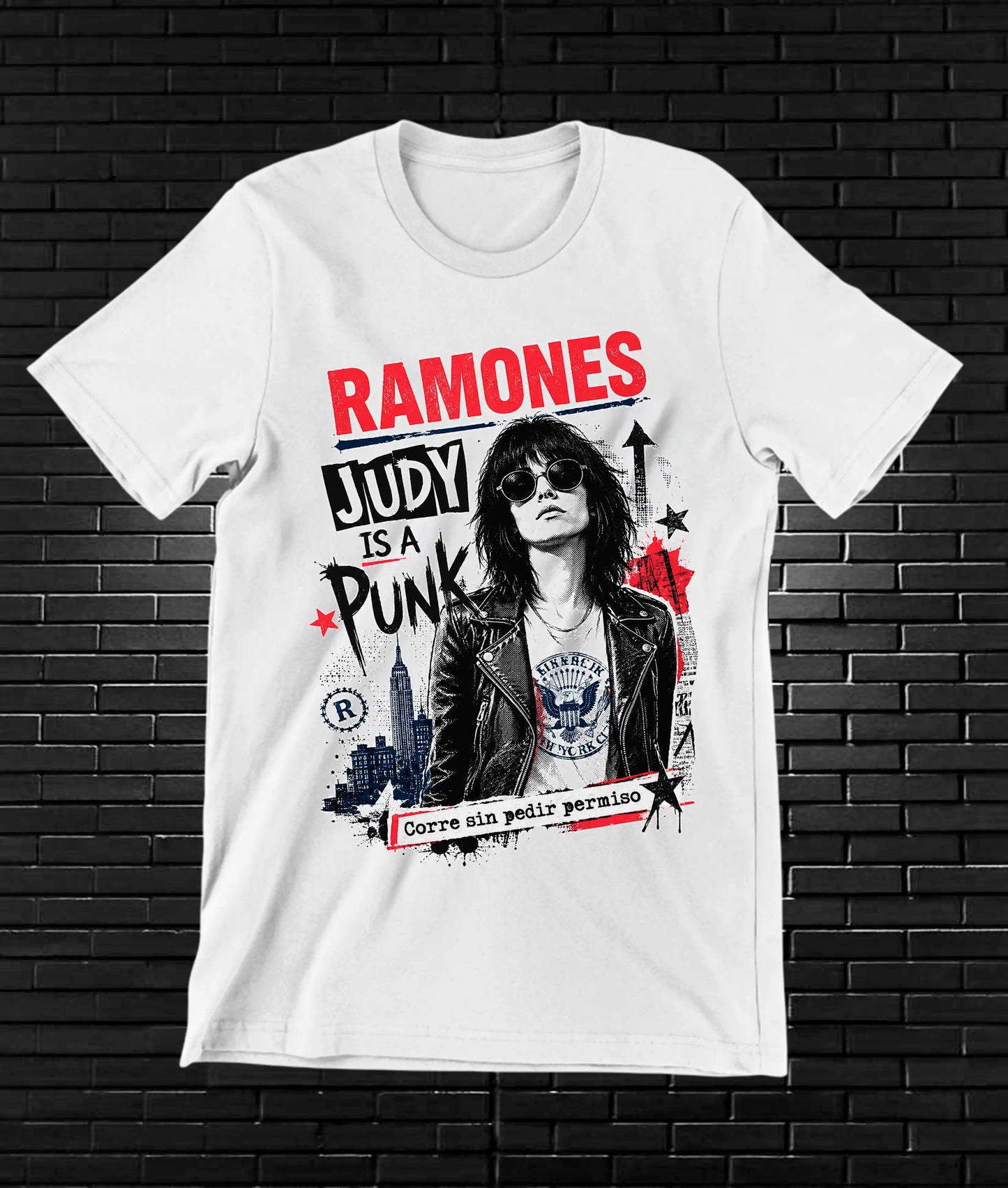 Camiseta Ramones BAYRA diseño BAREN color Blanco