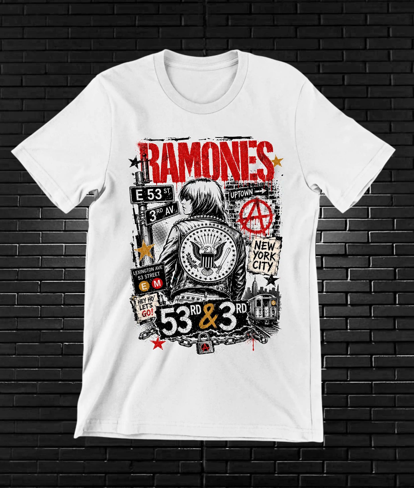 Camiseta Ramones BAYRA diseño NIVRA color Blanco