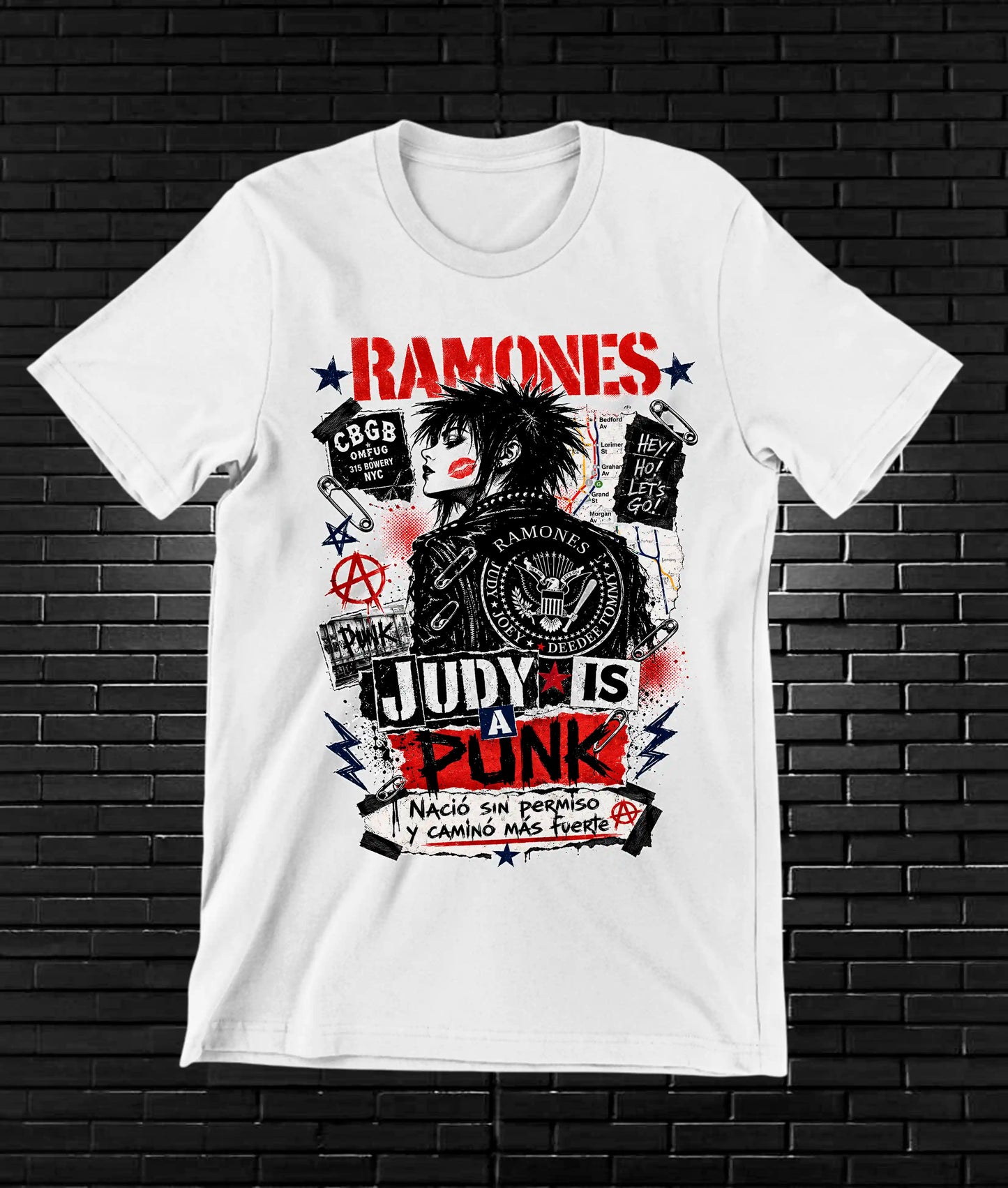 Camiseta Ramones CALEN diseño BANIX color Blanco