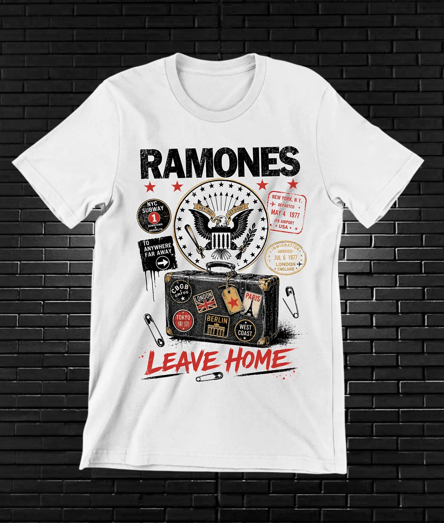 Camiseta Ramones CALEN diseño BAREN color Blanco