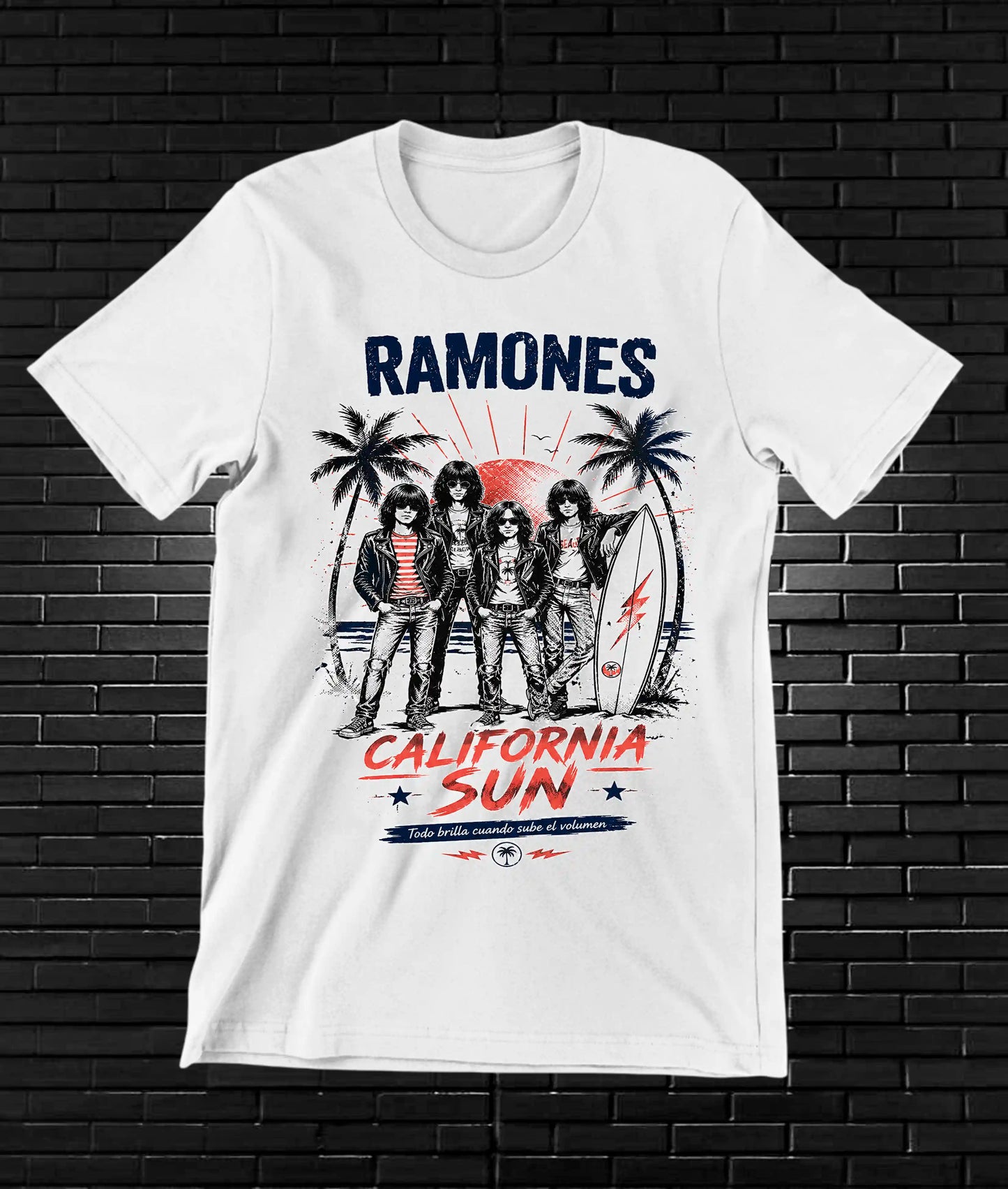 Camiseta Ramones CALEN diseño MERON color Blanco