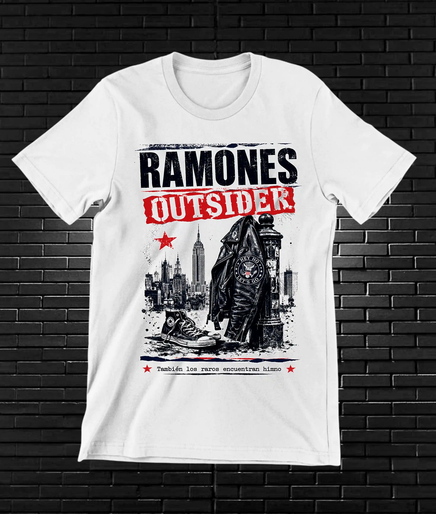 Camiseta Ramones CALEN diseño NIVRA color Blanco
