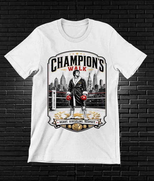 Camiseta Rocky – Champions Walk · Blanca