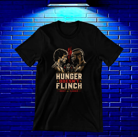 Camiseta Rocky – Hunger Doesn't Flinch · Negra