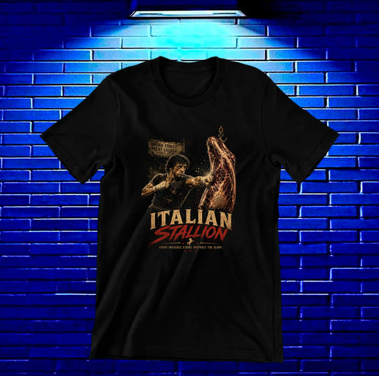Camiseta Rocky – Italian Stallion · boxeador · Negra