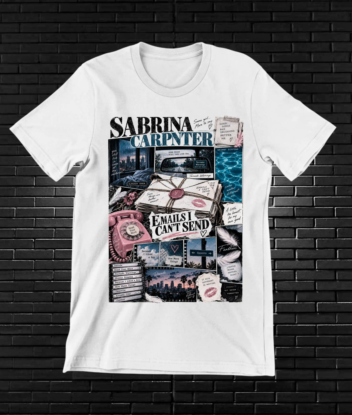 Camiseta Sabrina Carpenter CAMINE - BANIX Blanco