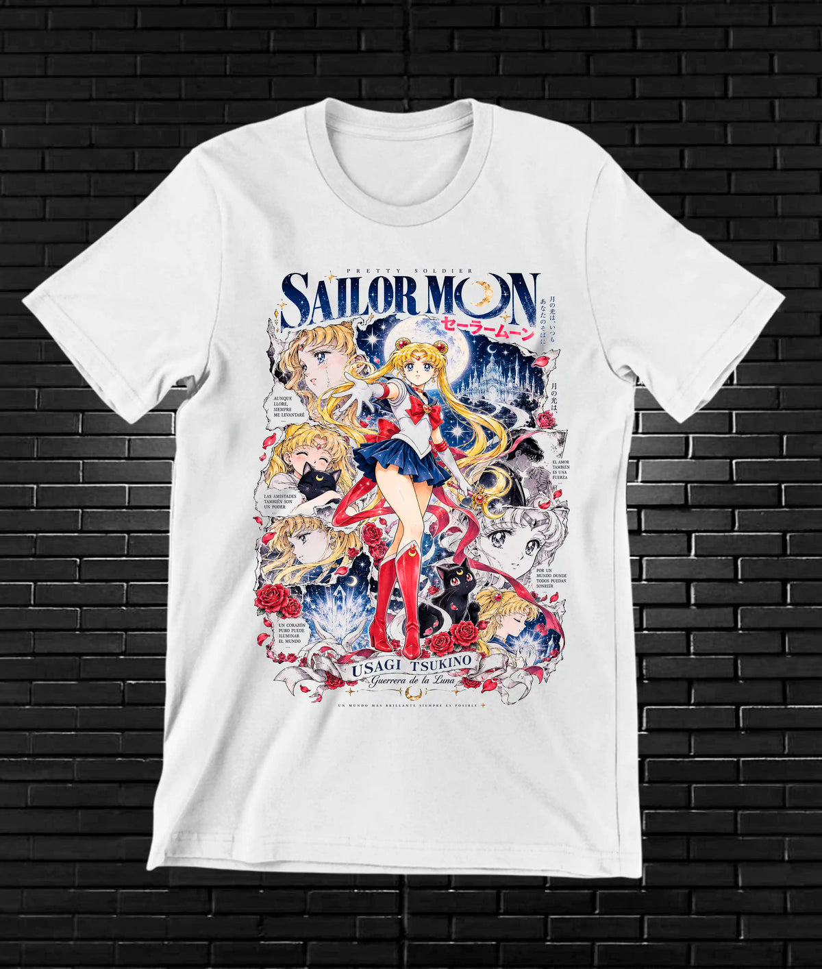 Camiseta Sailor Moon NIREN - BAREN Blanco