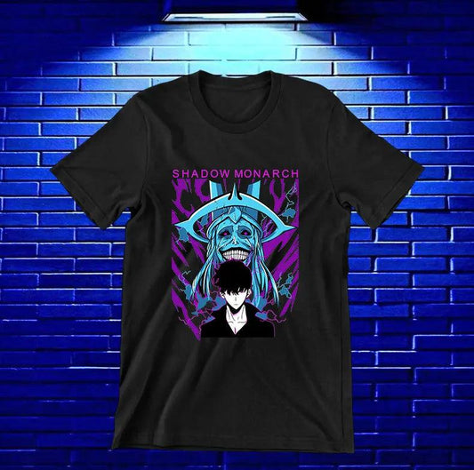 Camiseta Solo Leveling – Shadow Monarch · Sung Jinwoo · Negra