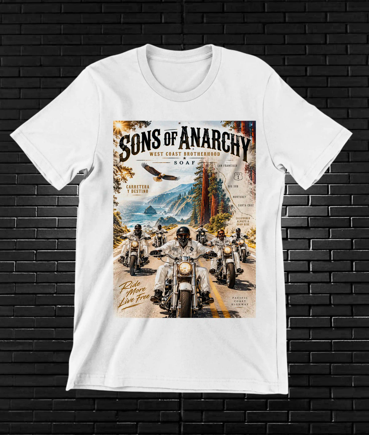 Camiseta Sons of Anarchy – BAMOR – Diseño BANIX – Blanco