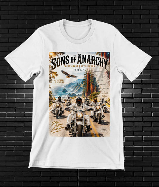 Camiseta Sons of Anarchy – BAMOR – Diseño BANIX – Blanco